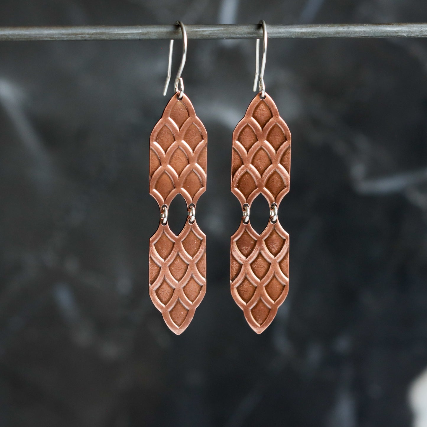 Amira Earrings - Copper-dangle earrings-Blue Hour Designs