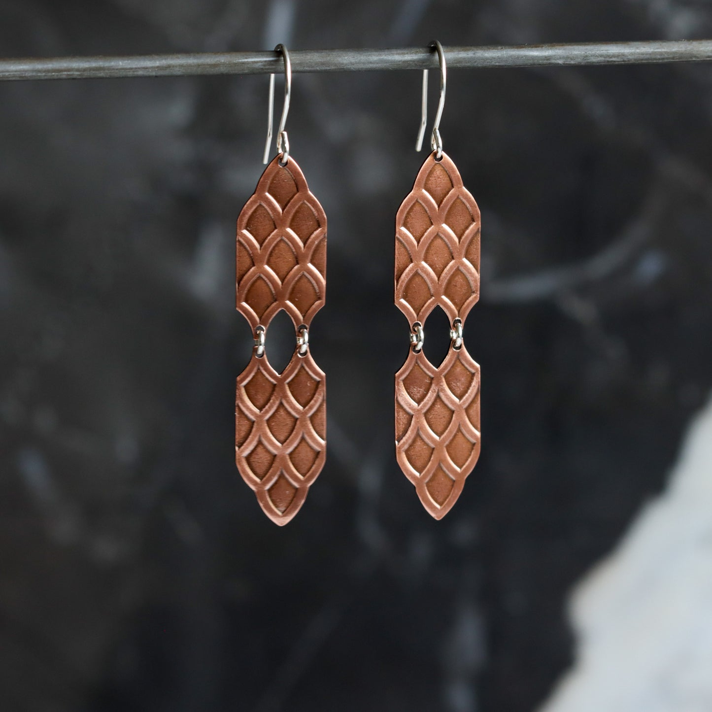 Amira Earrings - Copper-dangle earrings-Blue Hour Designs
