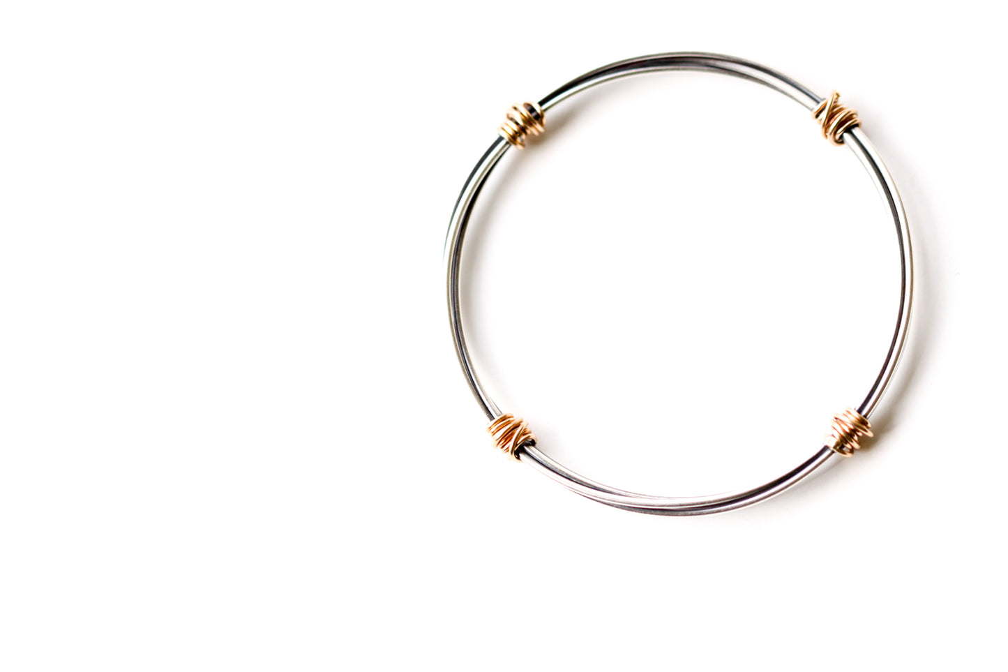 Bundle Hoop Bracelet with 14KY Gold-bangle bracelet-Blue Hour Designs