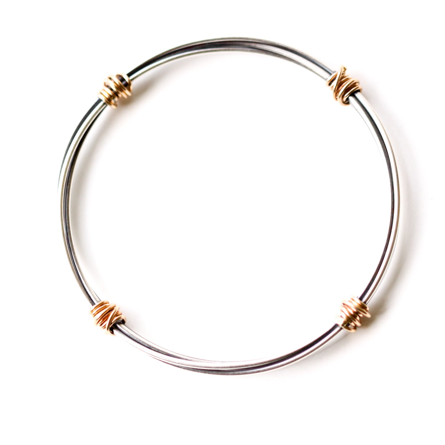 Bundle Hoop Bracelet with 14KY Gold-bangle bracelet-Blue Hour Designs