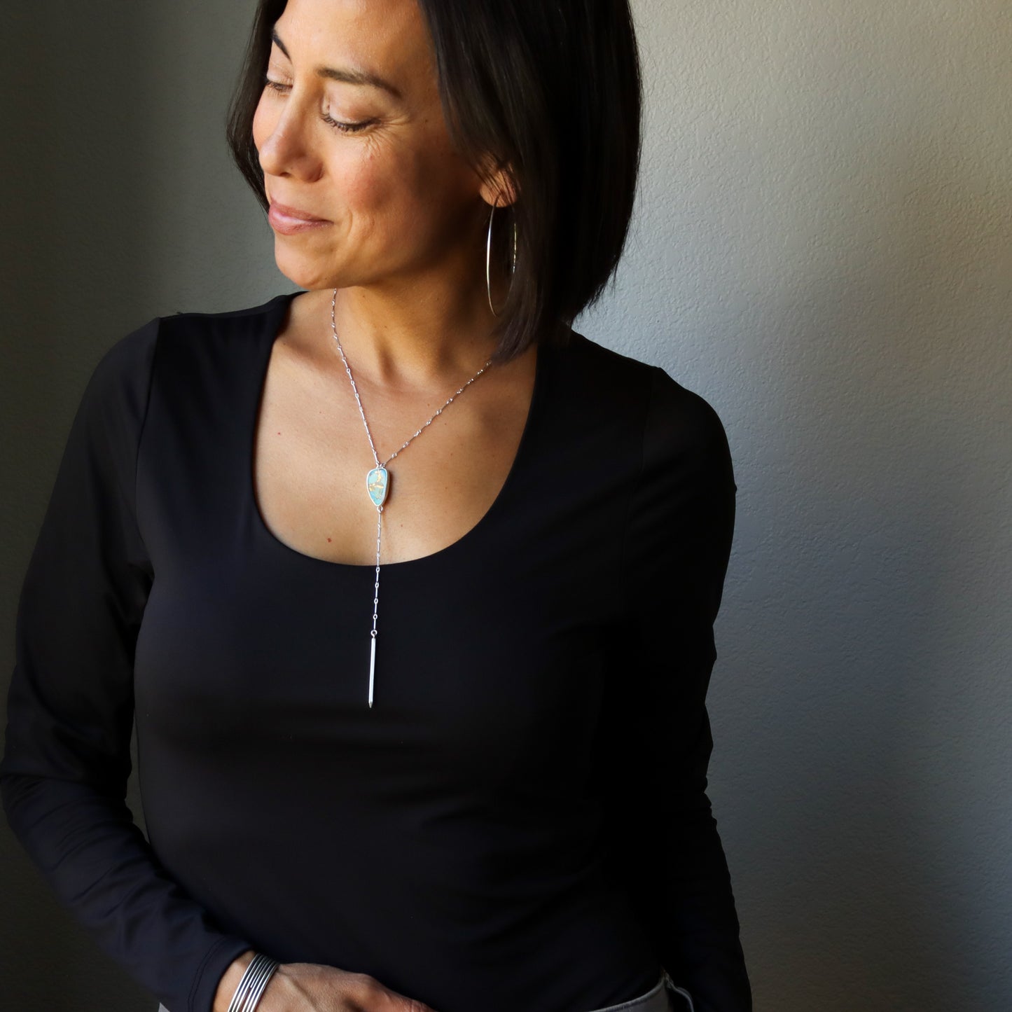 Chalchihuitl Lariat - OOAK-lariat necklace-Blue Hour Designs