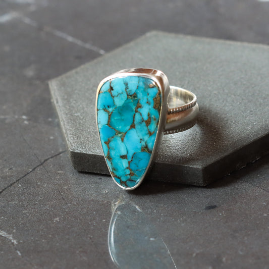 Chalchihuitl Ring - OOAK-cocktail ring-Blue Hour Designs