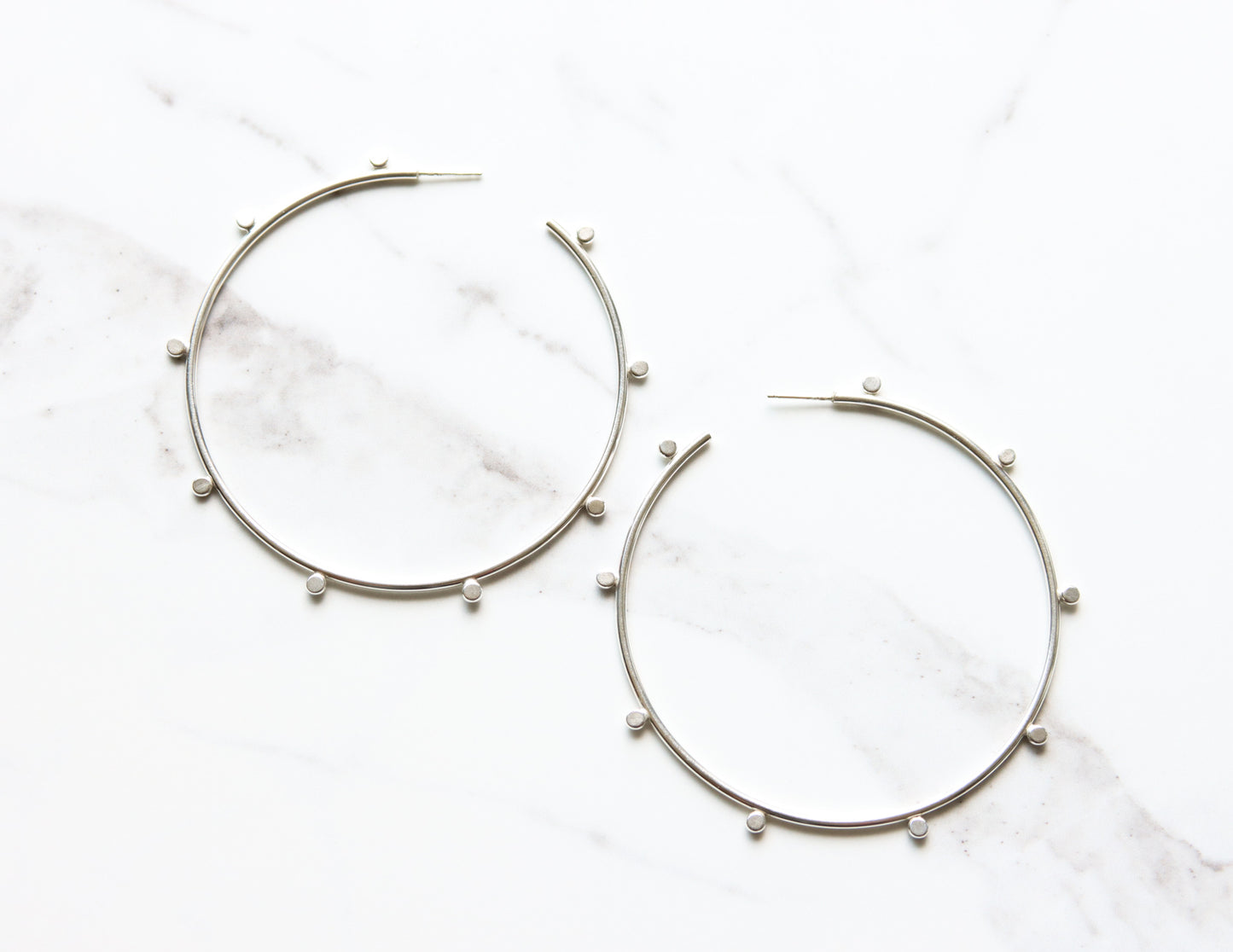 Compass Hoops - Large-hoop earrings-Blue Hour Designs