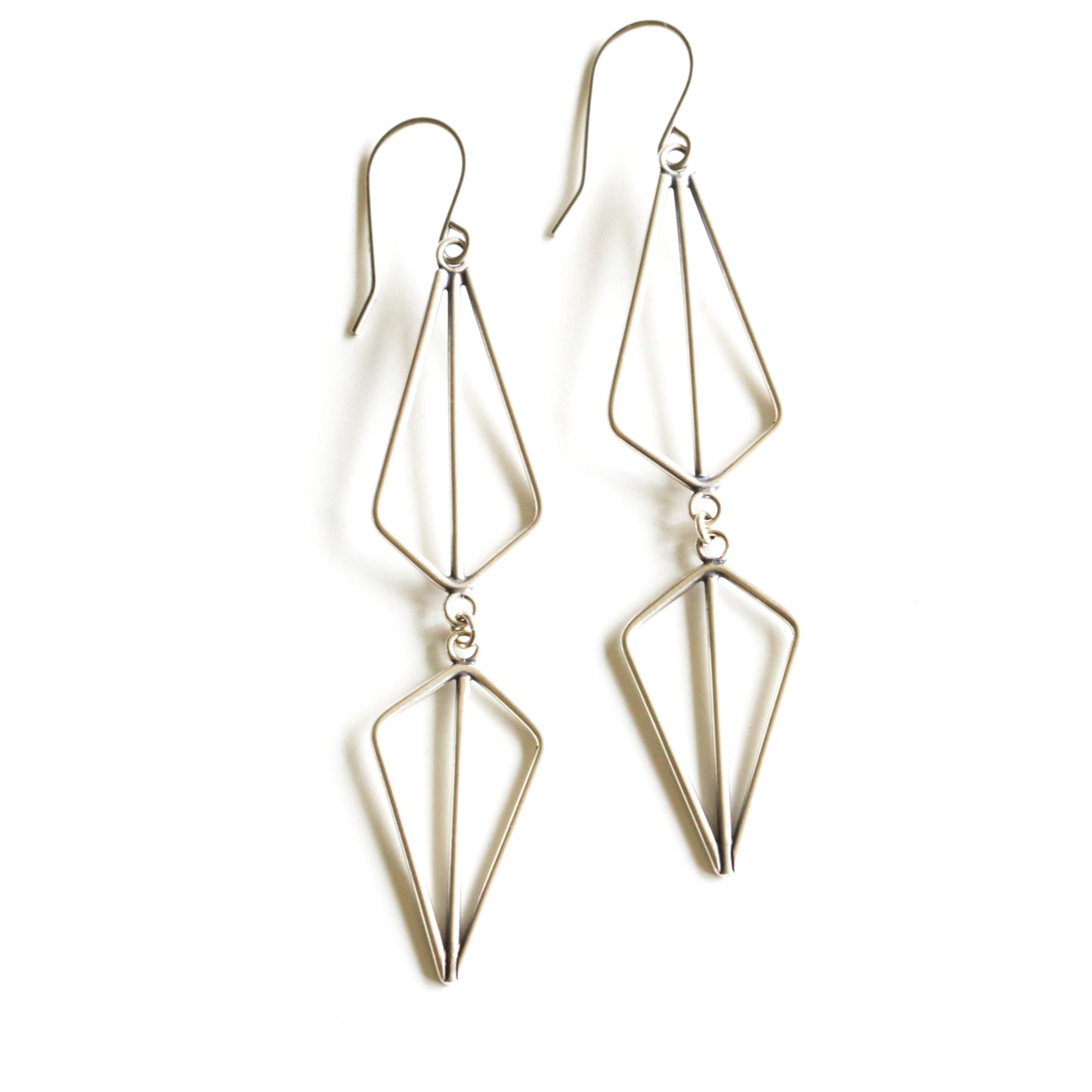 Double Kite Earrings-dangle earrings-Blue Hour Designs