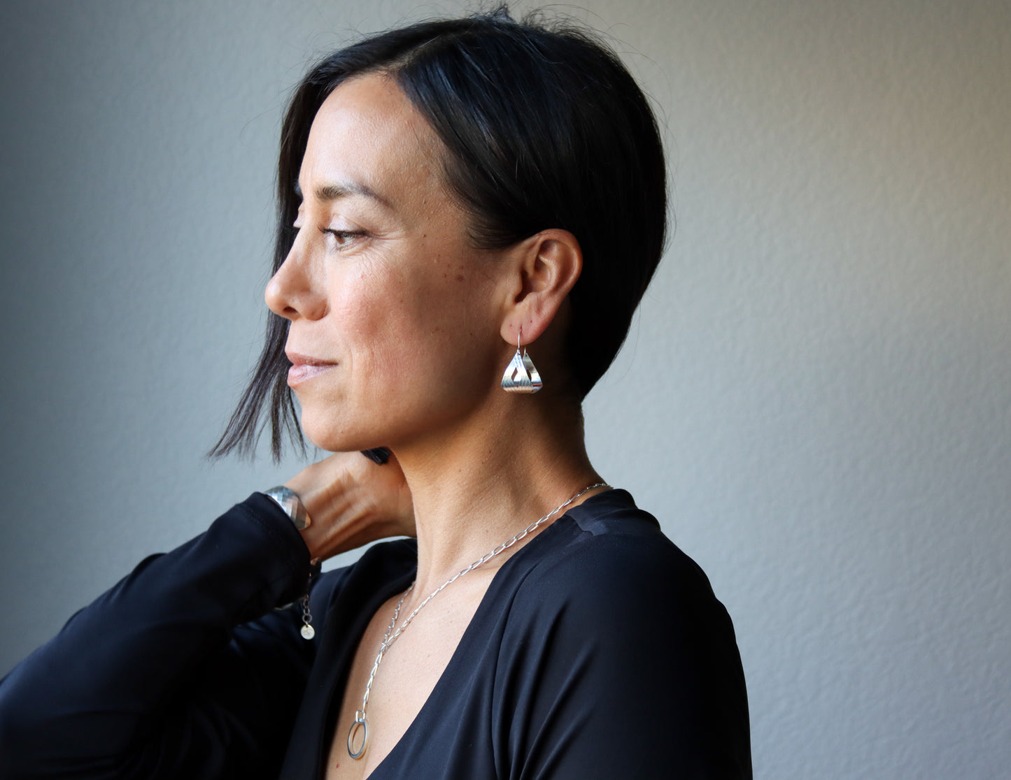 Eden Earrings - Silver-hoop earrings-Blue Hour Designs