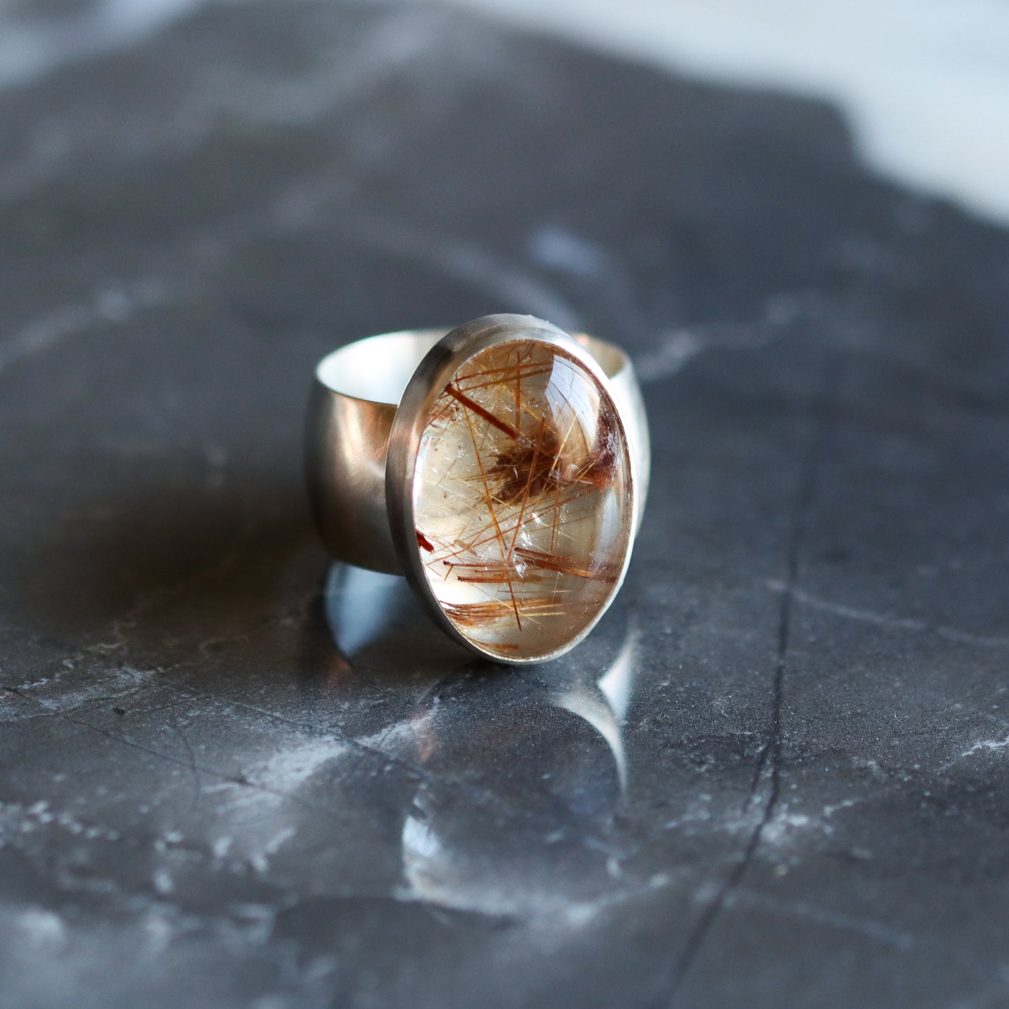 Ember Ring 2 - OOAK - Size 6.75-cocktail ring-Blue Hour Designs