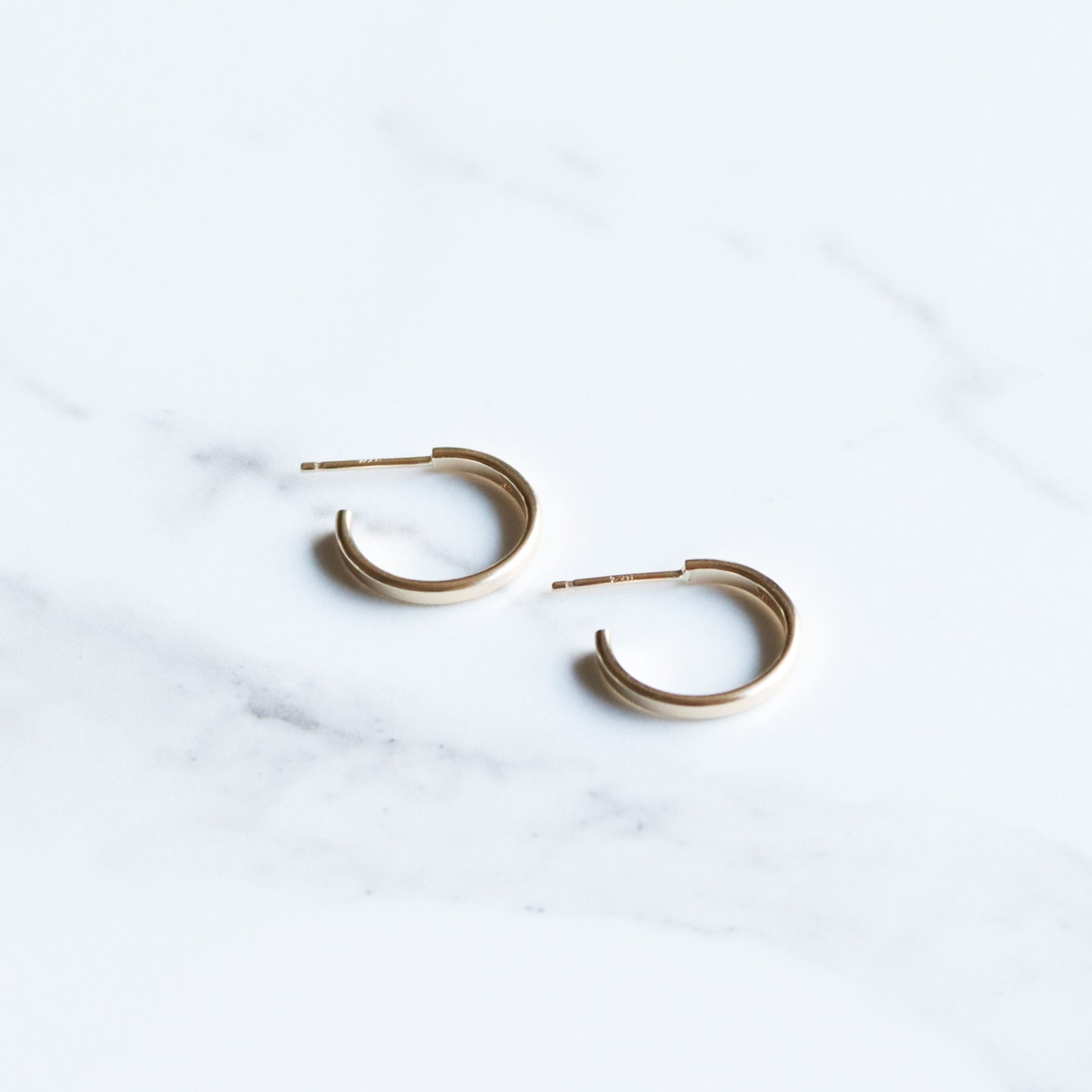 Gemini Hoops - 14KY Gold-hoop earrings-Blue Hour Designs