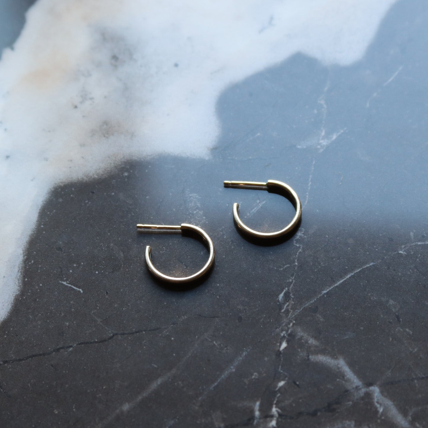Gemini Hoops - 14KY Gold-hoop earrings-Blue Hour Designs