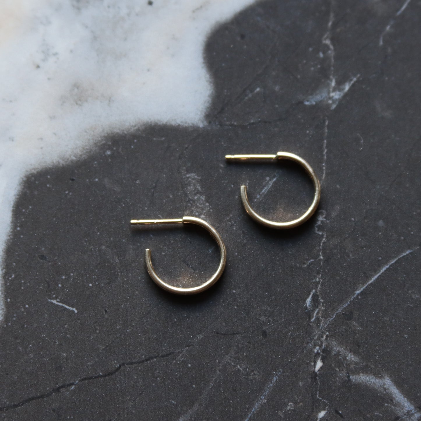 Gemini Hoops - 14KY Gold-hoop earrings-Blue Hour Designs