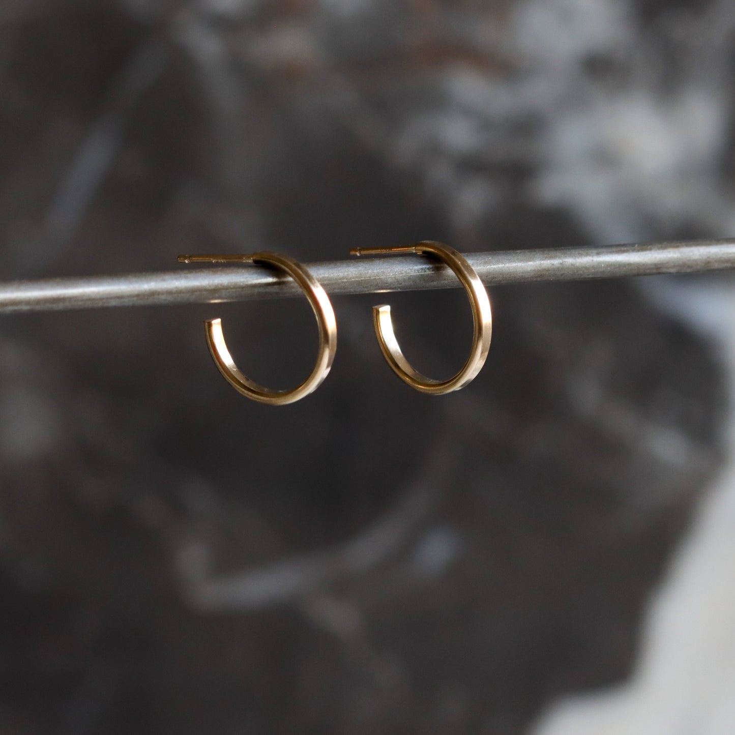 Gemini Hoops - 14KY Gold-hoop earrings-Blue Hour Designs