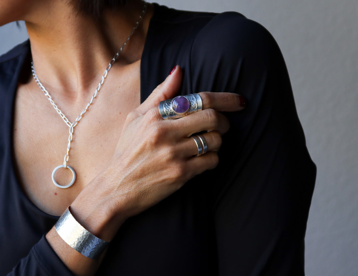Helene Ring - Amethyst-cocktail ring-Blue Hour Designs
