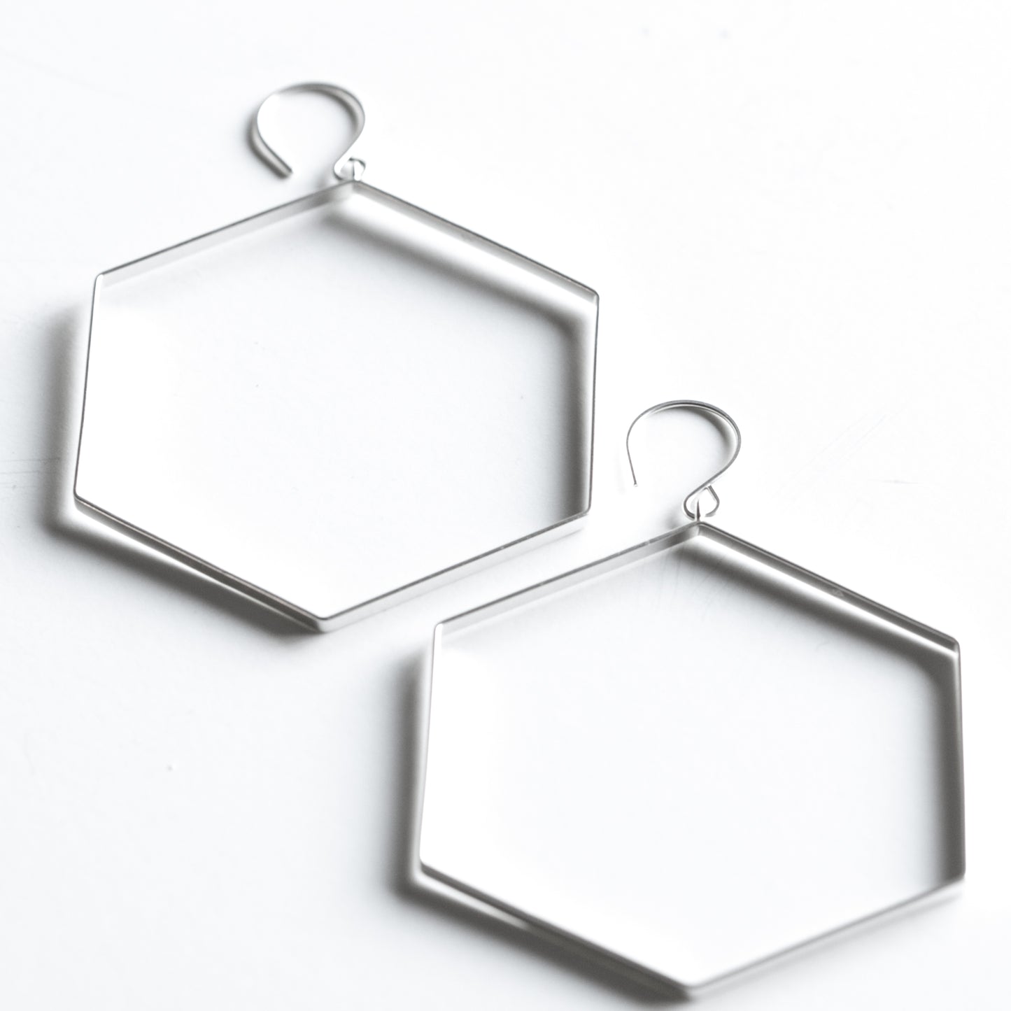 Hexagon Hoops-hoop earrings-Blue Hour Designs