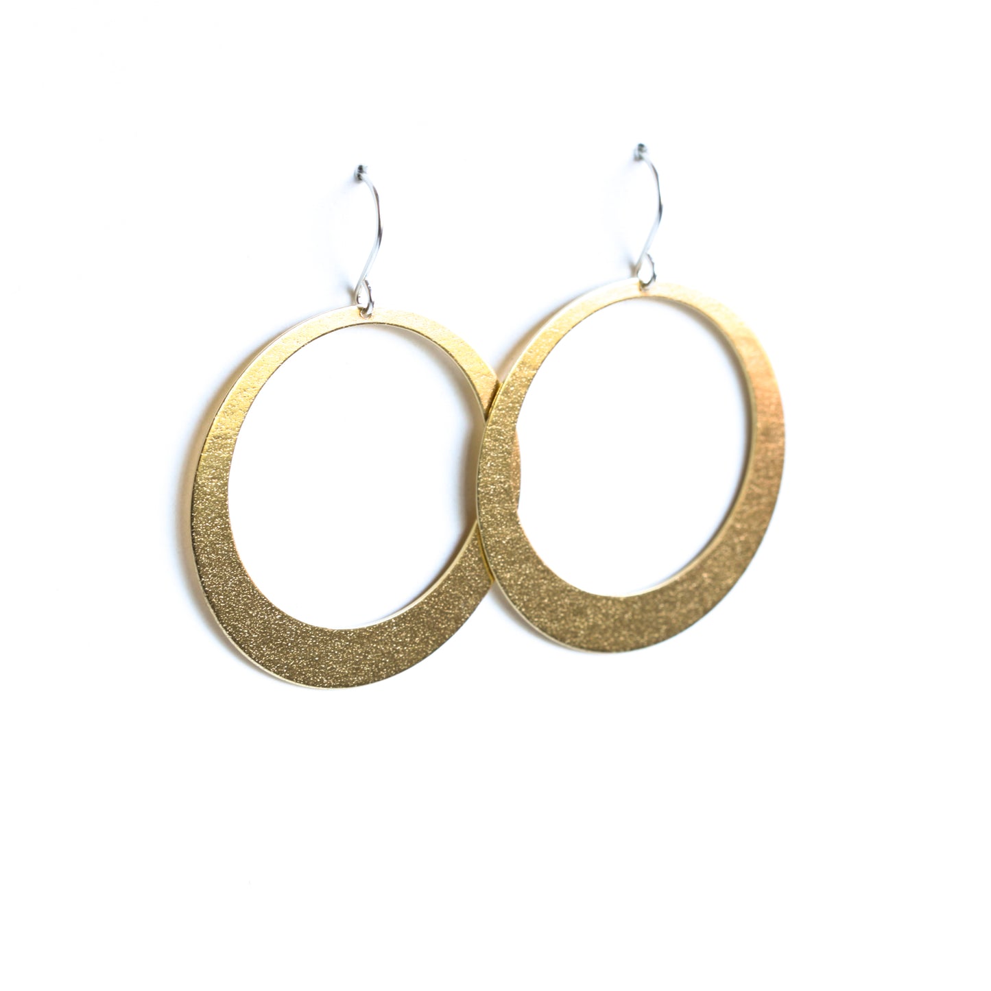 Lunar Hoop Earrings - Brass, Large
