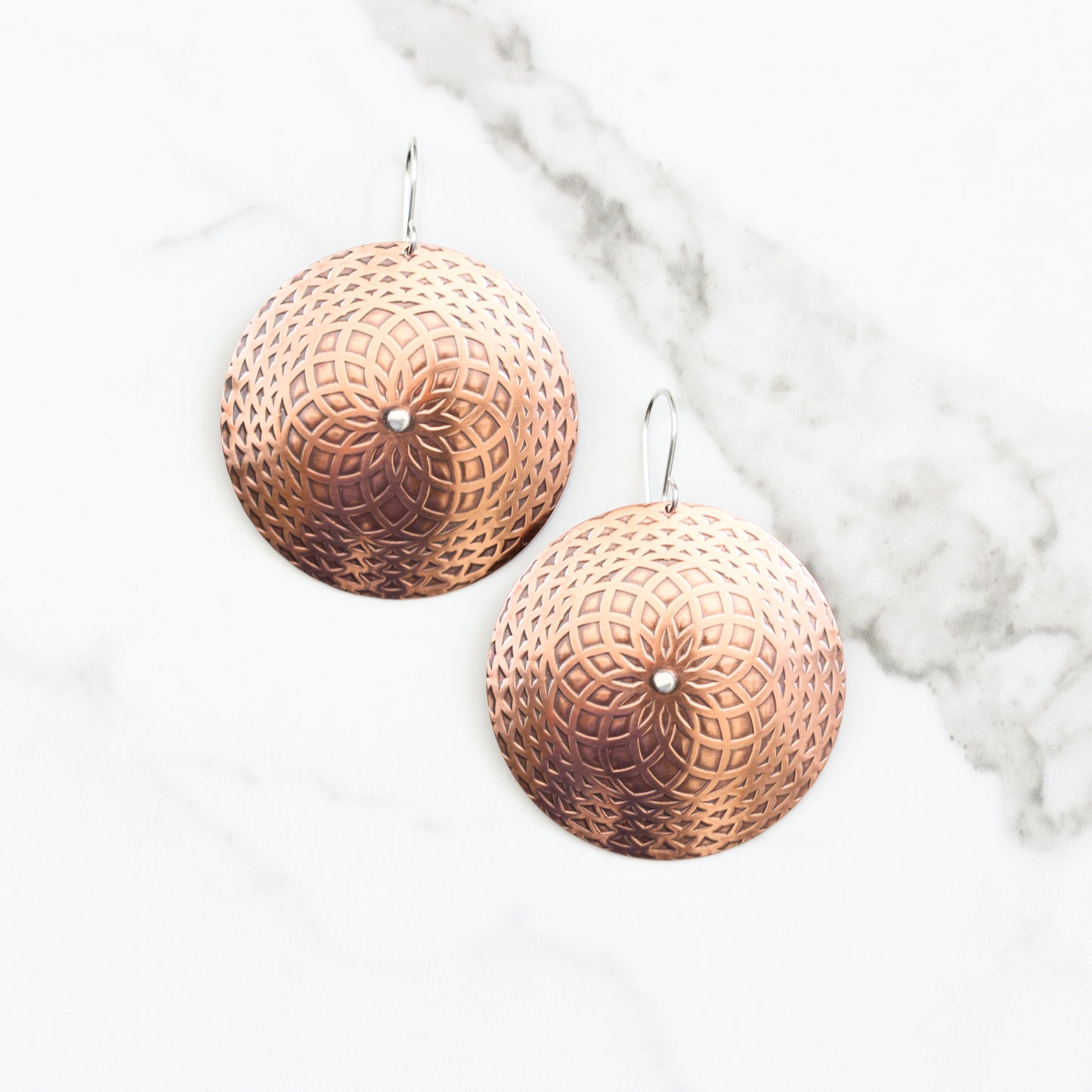 Mandala Earrings - Copper