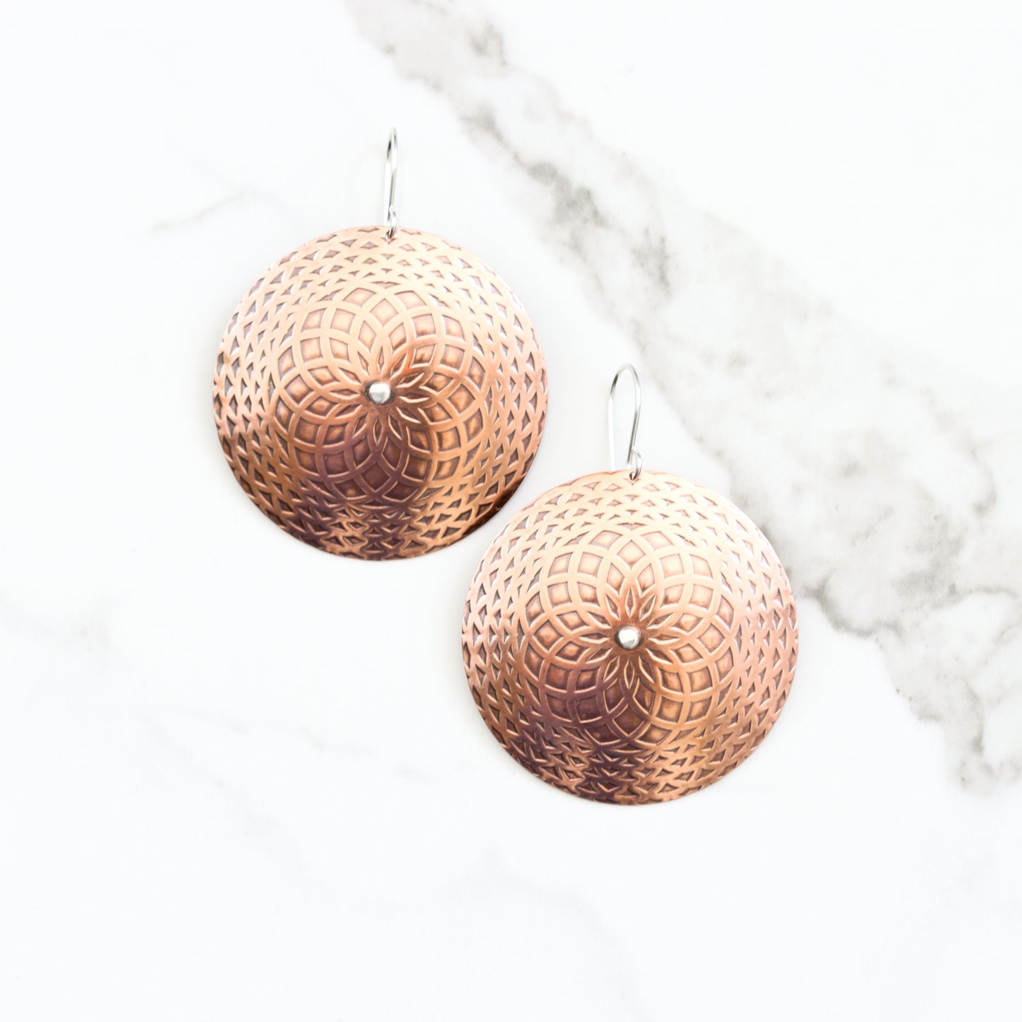 Mandala Earrings - Copper