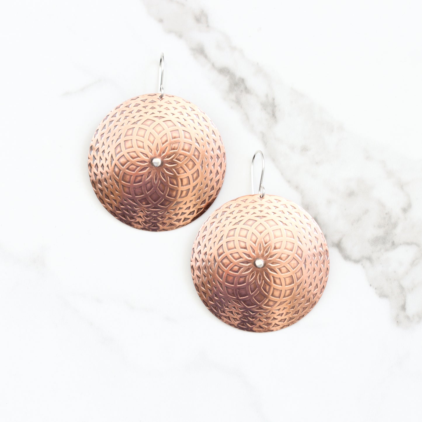 Mandala Earrings - Copper