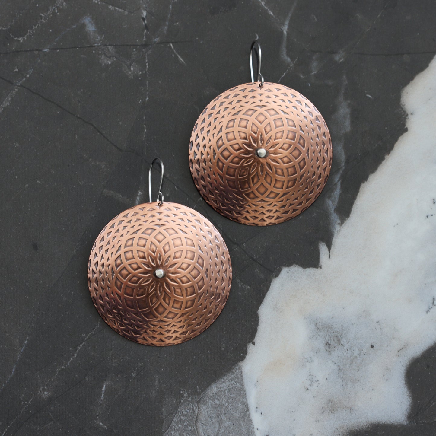 Mandala Earrings - Copper