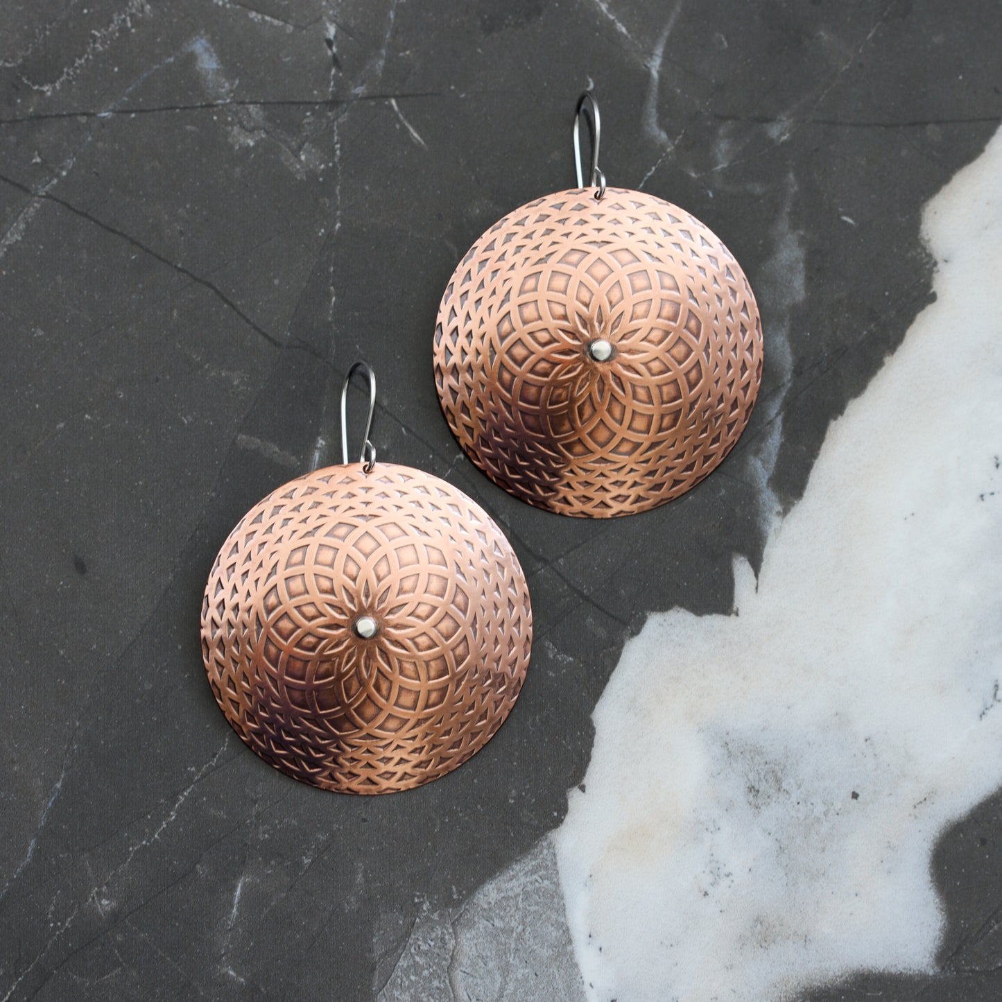 Mandala Earrings - Copper