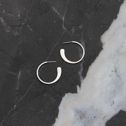 Hammered Tail Hoops - Small