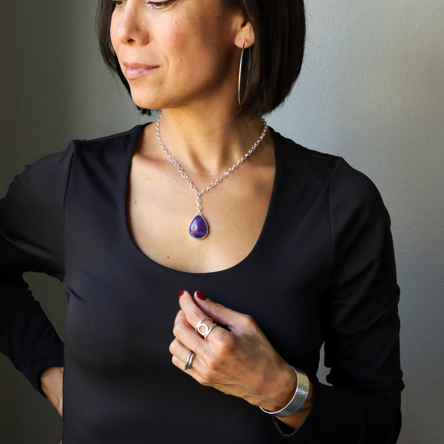 Indigo Necklace 2 - OOAK-pendant necklace-Blue Hour Designs