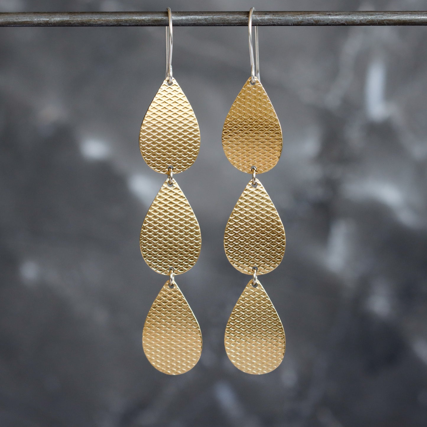 Lena Earrings - Brass-dangle earrings-Blue Hour Designs