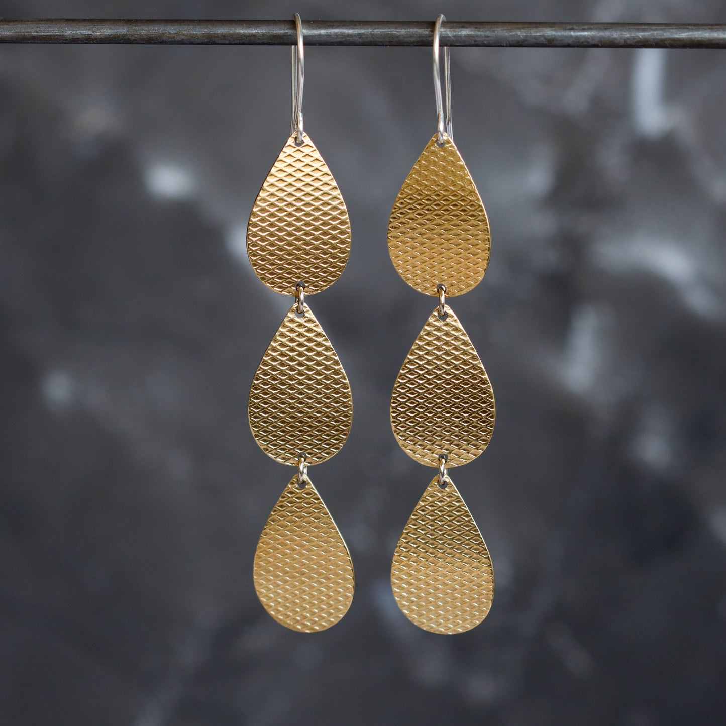 Lena Earrings - Brass-dangle earrings-Blue Hour Designs