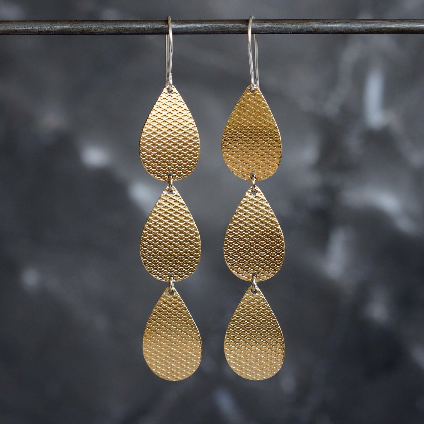 Lena Earrings - Brass-dangle earrings-Blue Hour Designs