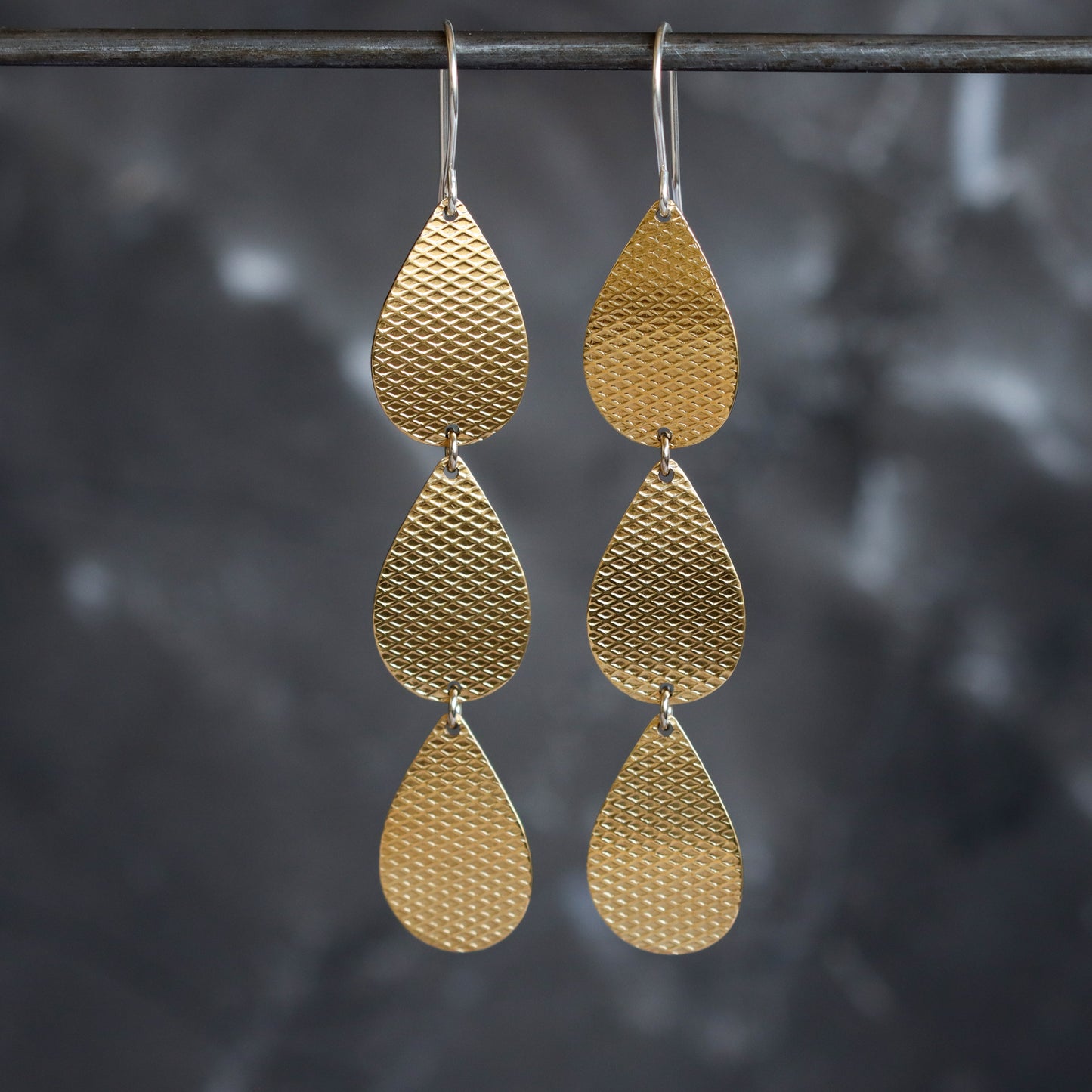 Lena Earrings - Brass-dangle earrings-Blue Hour Designs