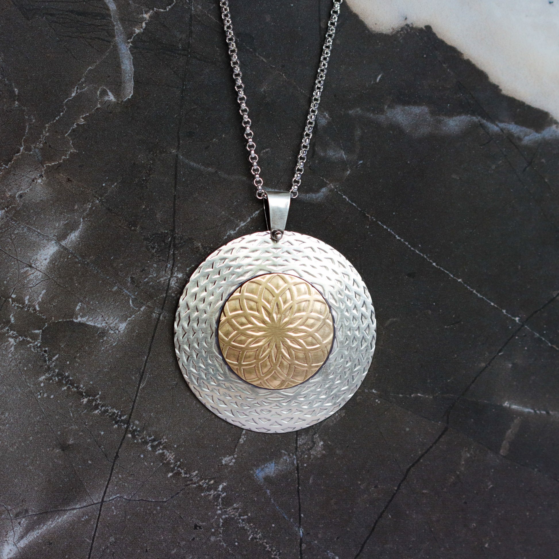 Mandala Necklace-pendant necklace-Blue Hour Designs