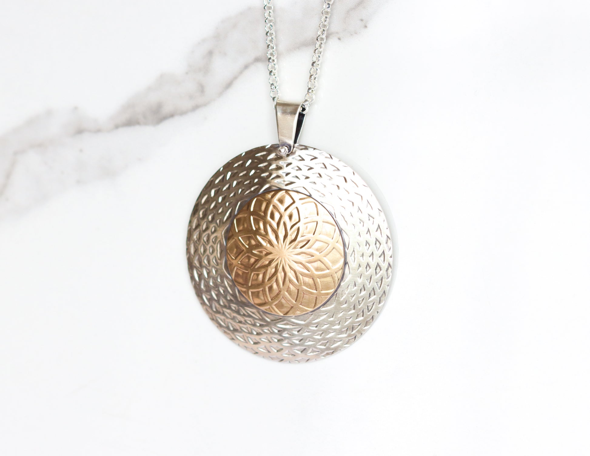 Mandala Necklace-pendant necklace-Blue Hour Designs