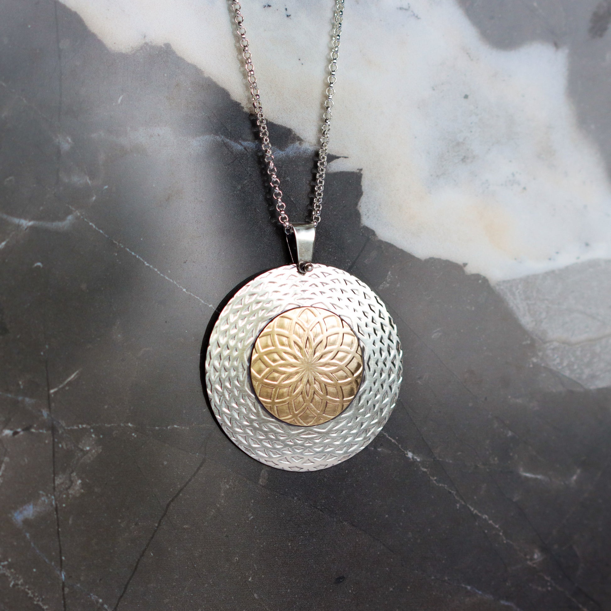 Mandala Necklace-pendant necklace-Blue Hour Designs