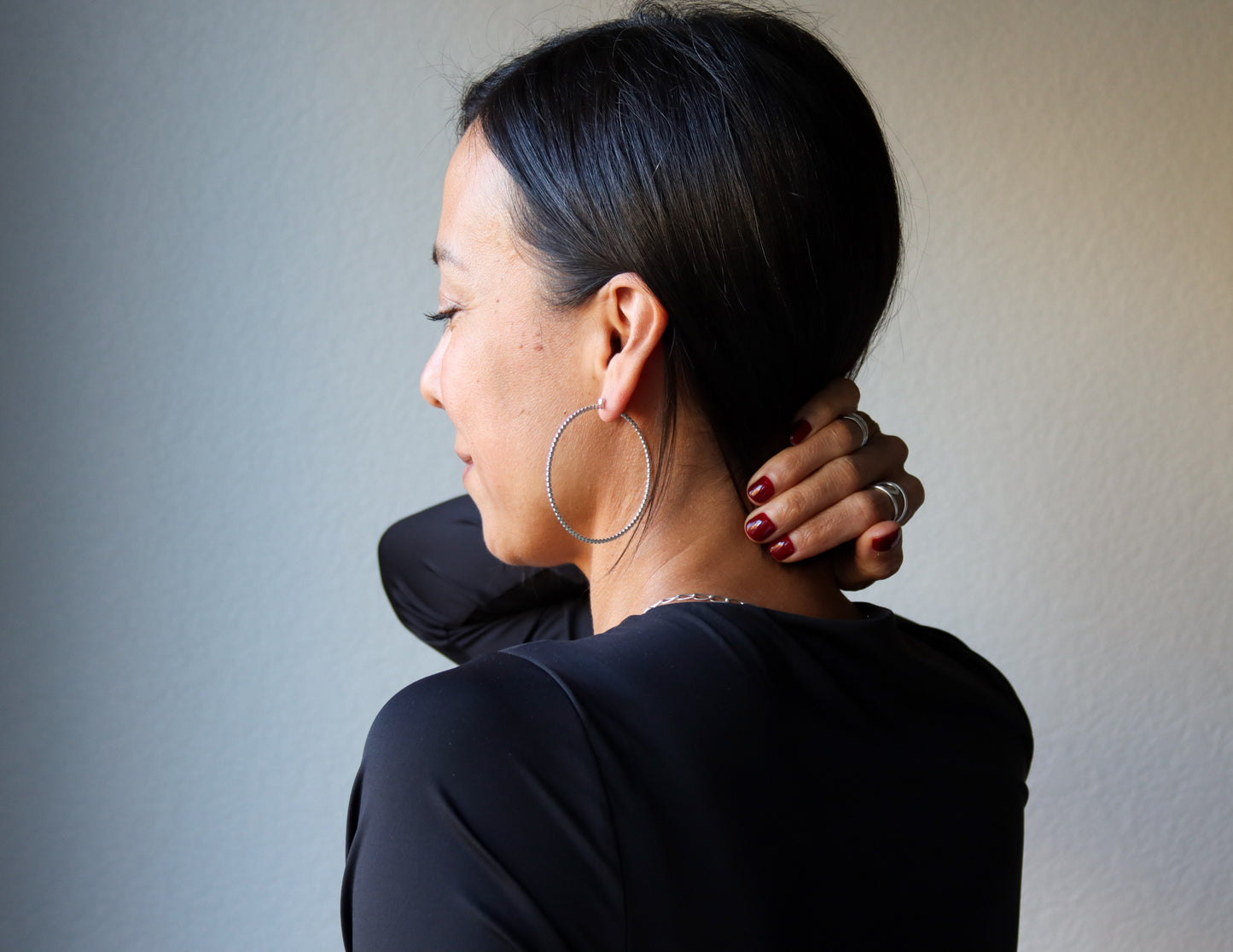Reyna Hoops - Large-hoop earrings-Blue Hour Designs