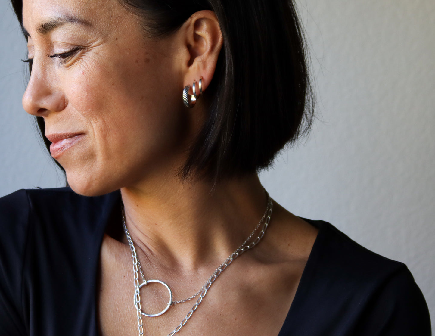 Salma Hoops - Small-hoop earrings-Blue Hour Designs