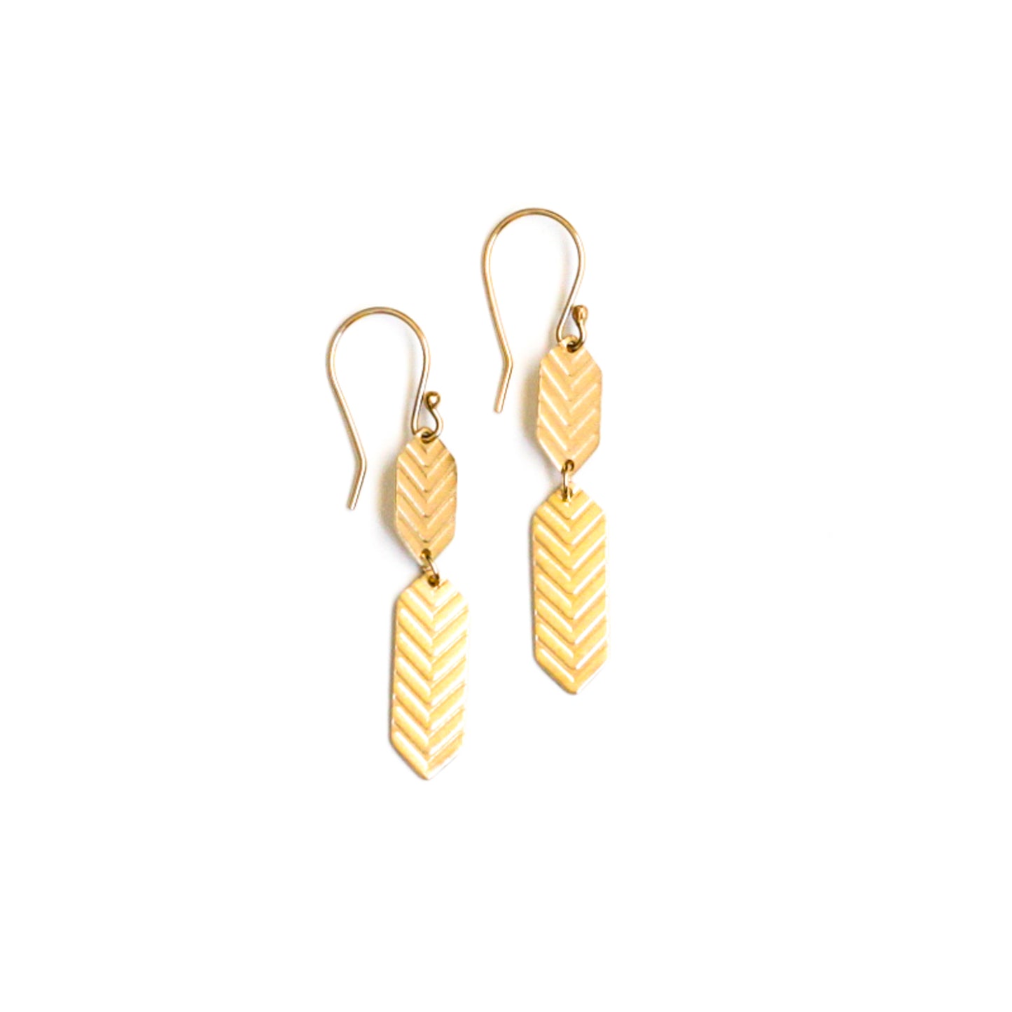 Shield Earrings - 14K Gold-dangle earrings-Blue Hour Designs