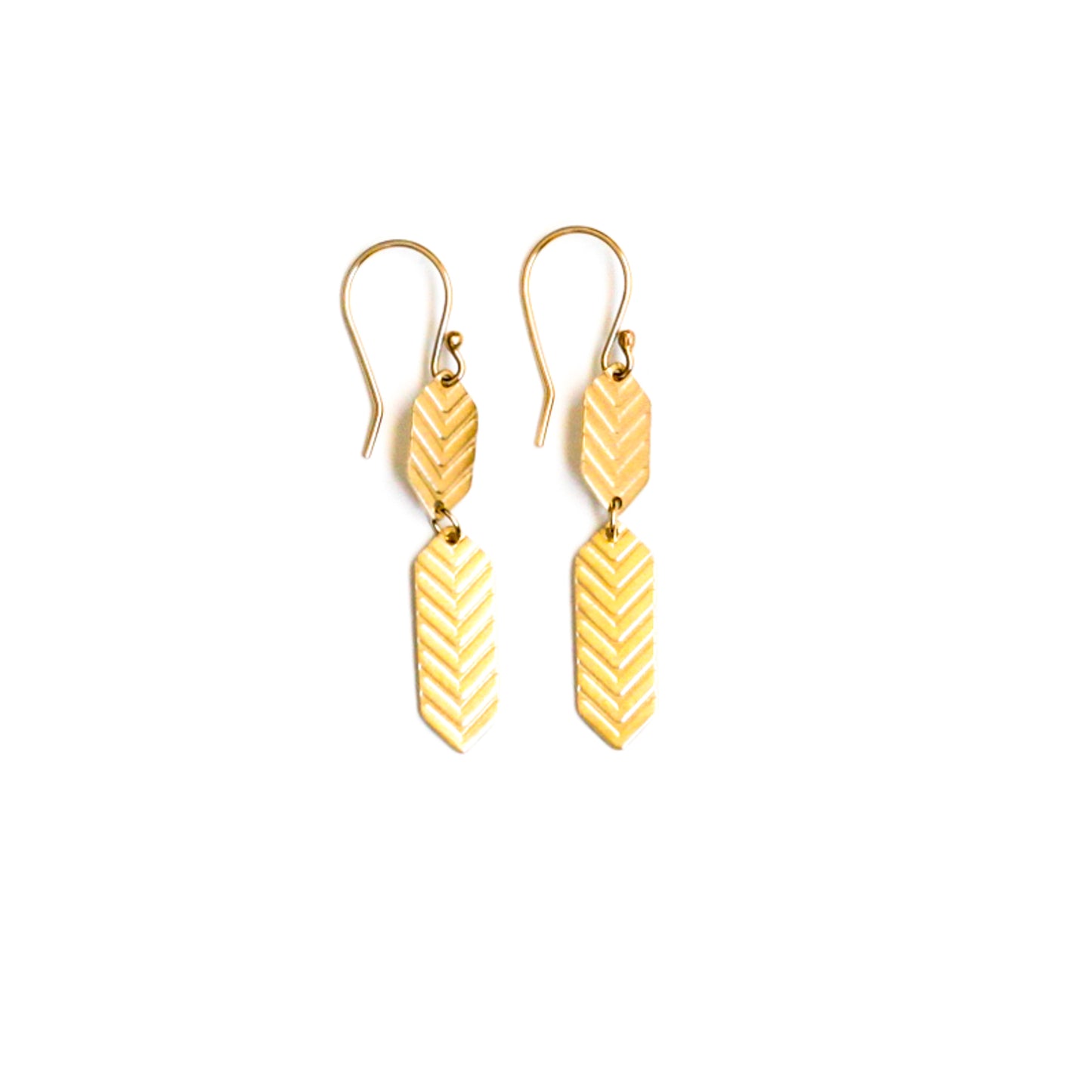 Shield Earrings - 14K Gold-dangle earrings-Blue Hour Designs