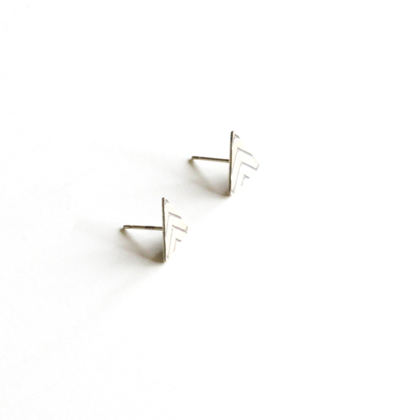 Shield Studs-stud earrings-Blue Hour Designs