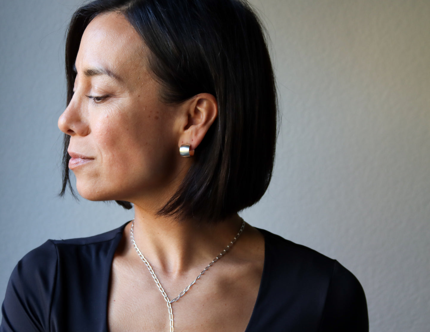 Silence Hoops - Small-hoop earrings-Blue Hour Designs