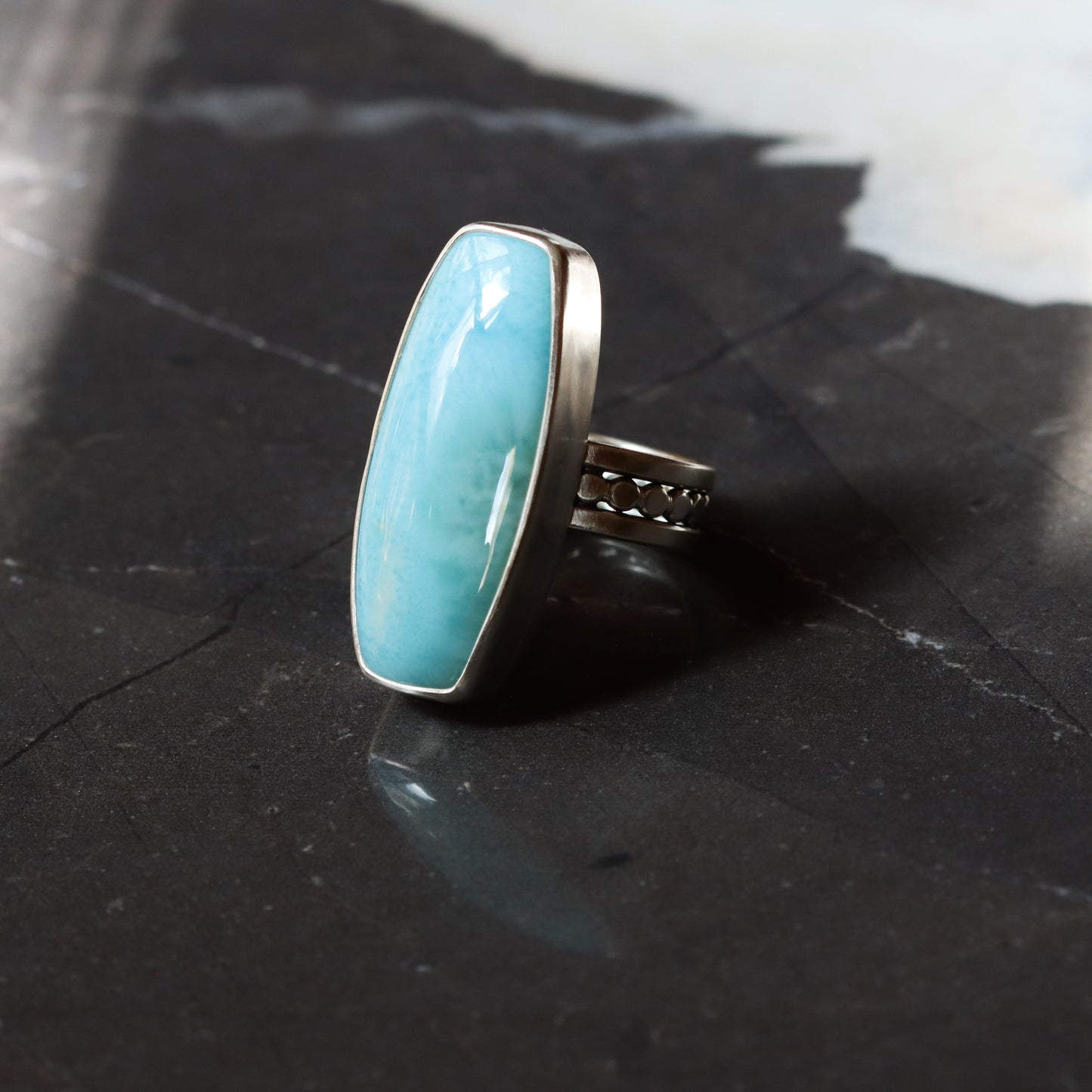 Sky Ring 2 - OOAK - size 7.5-cocktail ring-Blue Hour Designs