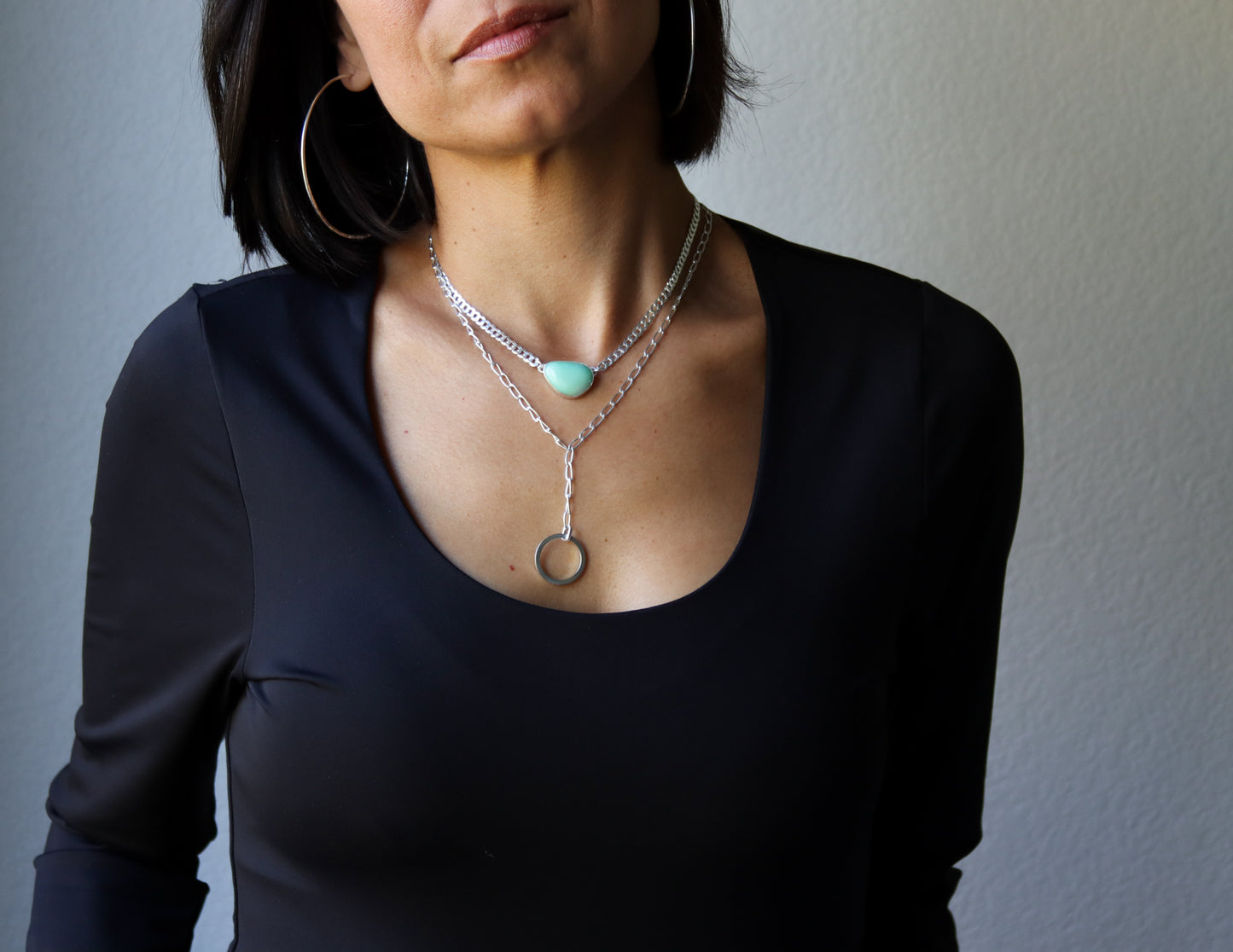 Variscite Choker 1 - OOAK-pendant necklace-Blue Hour Designs