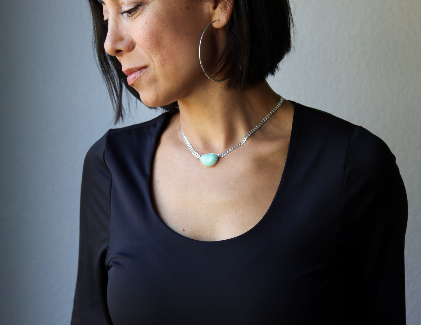Variscite Choker 1 - OOAK-pendant necklace-Blue Hour Designs