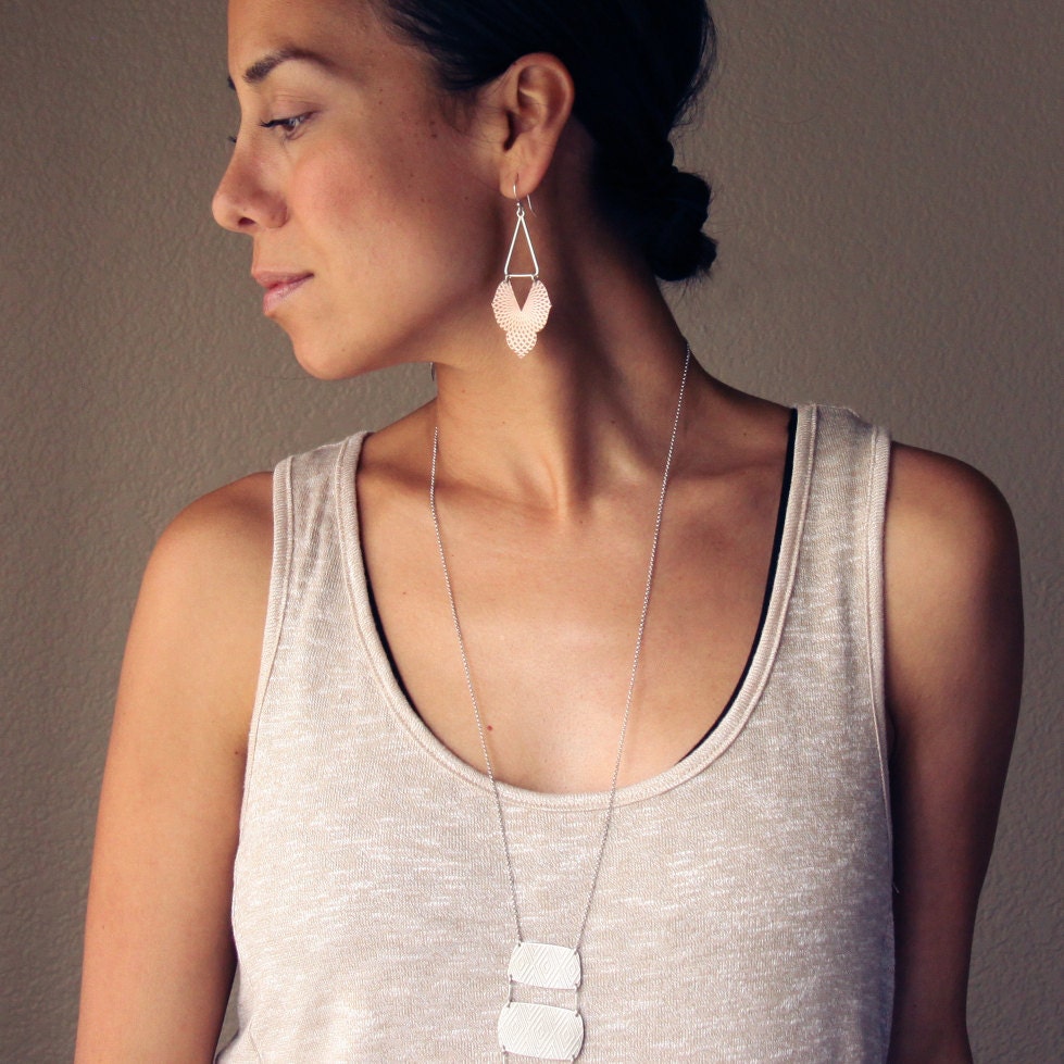 Alhambra Earrings - Copper-dangle earrings-Blue Hour Designs