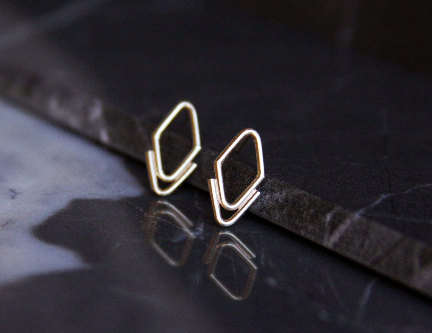 Arrowhead Studs - 14KY Gold-stud earrings-Blue Hour Designs