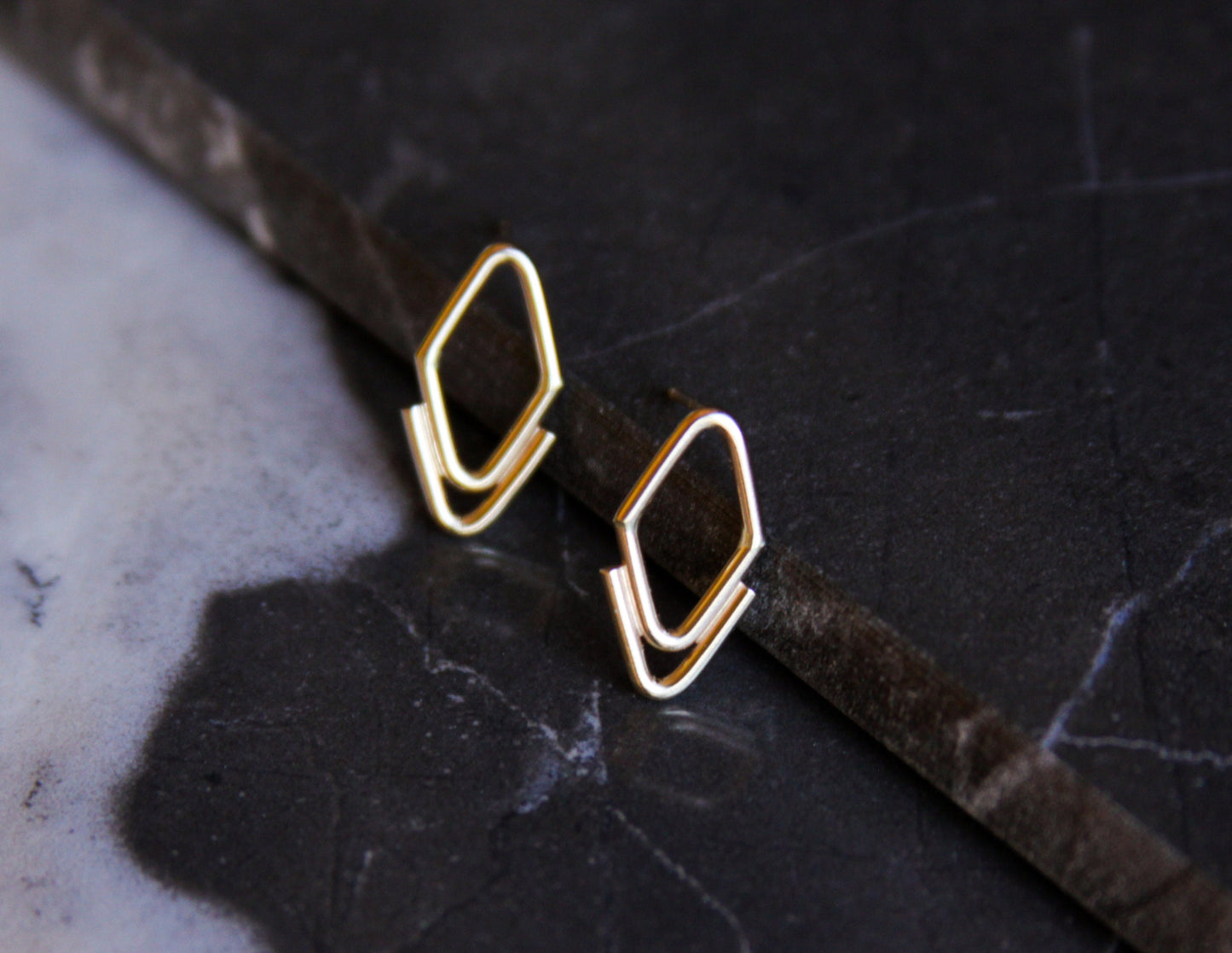 Arrowhead Studs - 14KY Gold-stud earrings-Blue Hour Designs