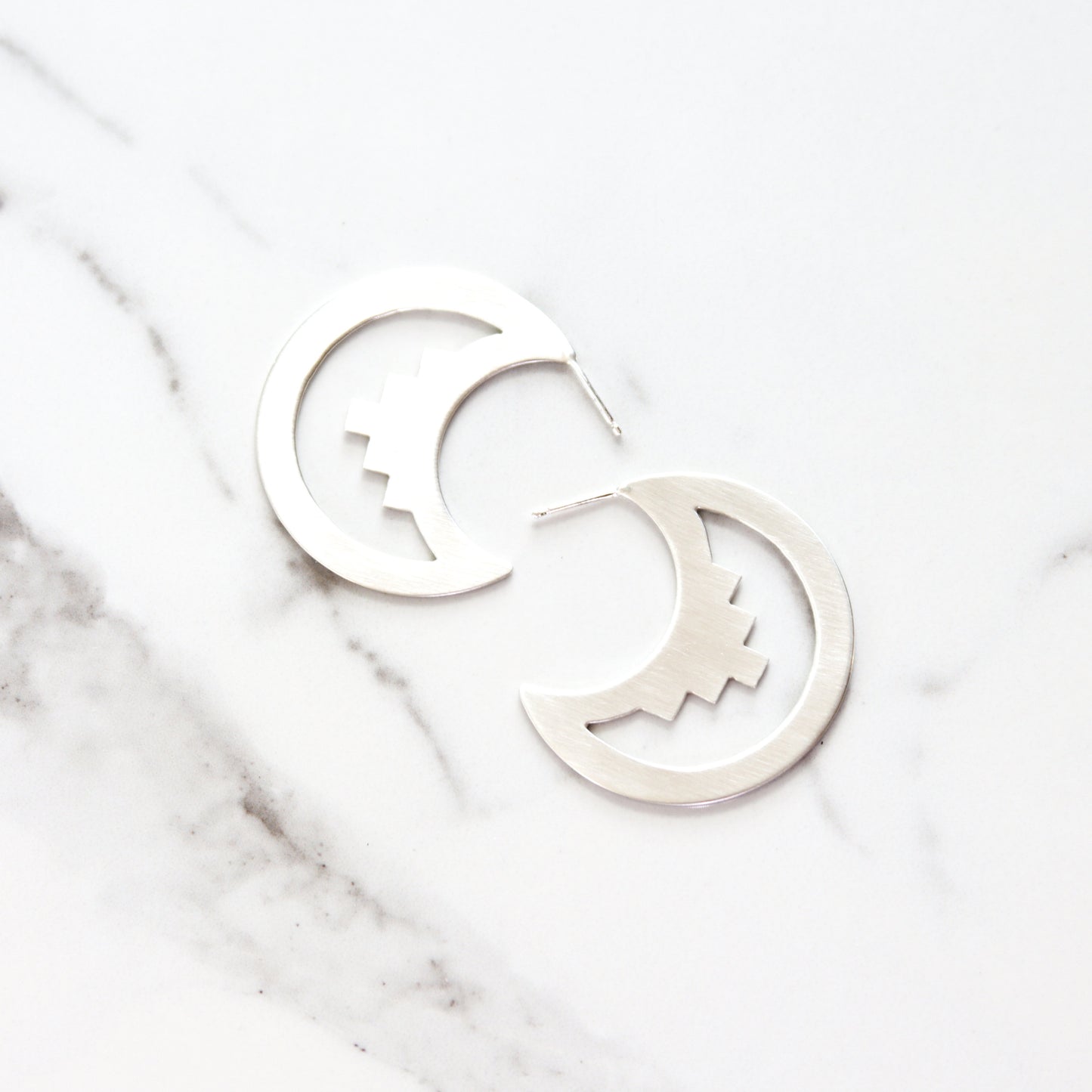 Azteca Hoops-hoop earrings-Blue Hour Designs