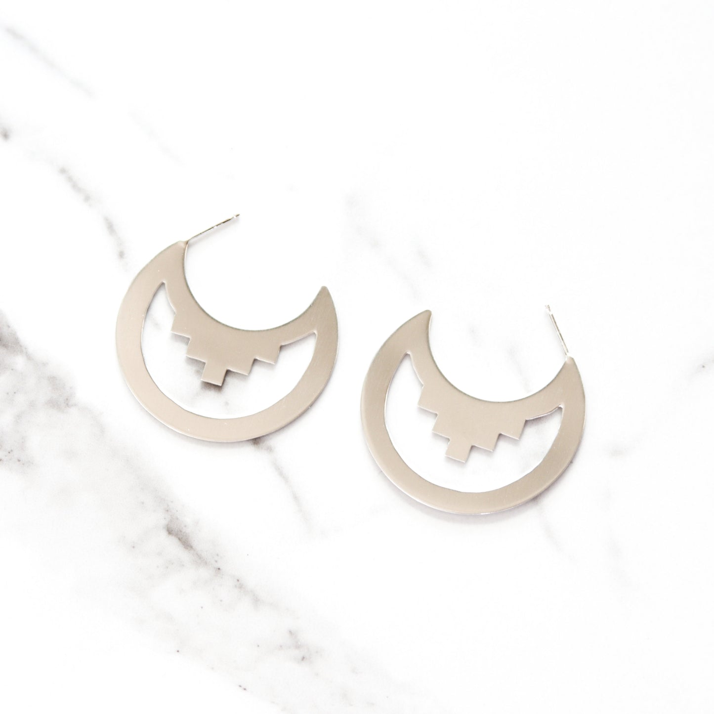 Azteca Hoops-hoop earrings-Blue Hour Designs