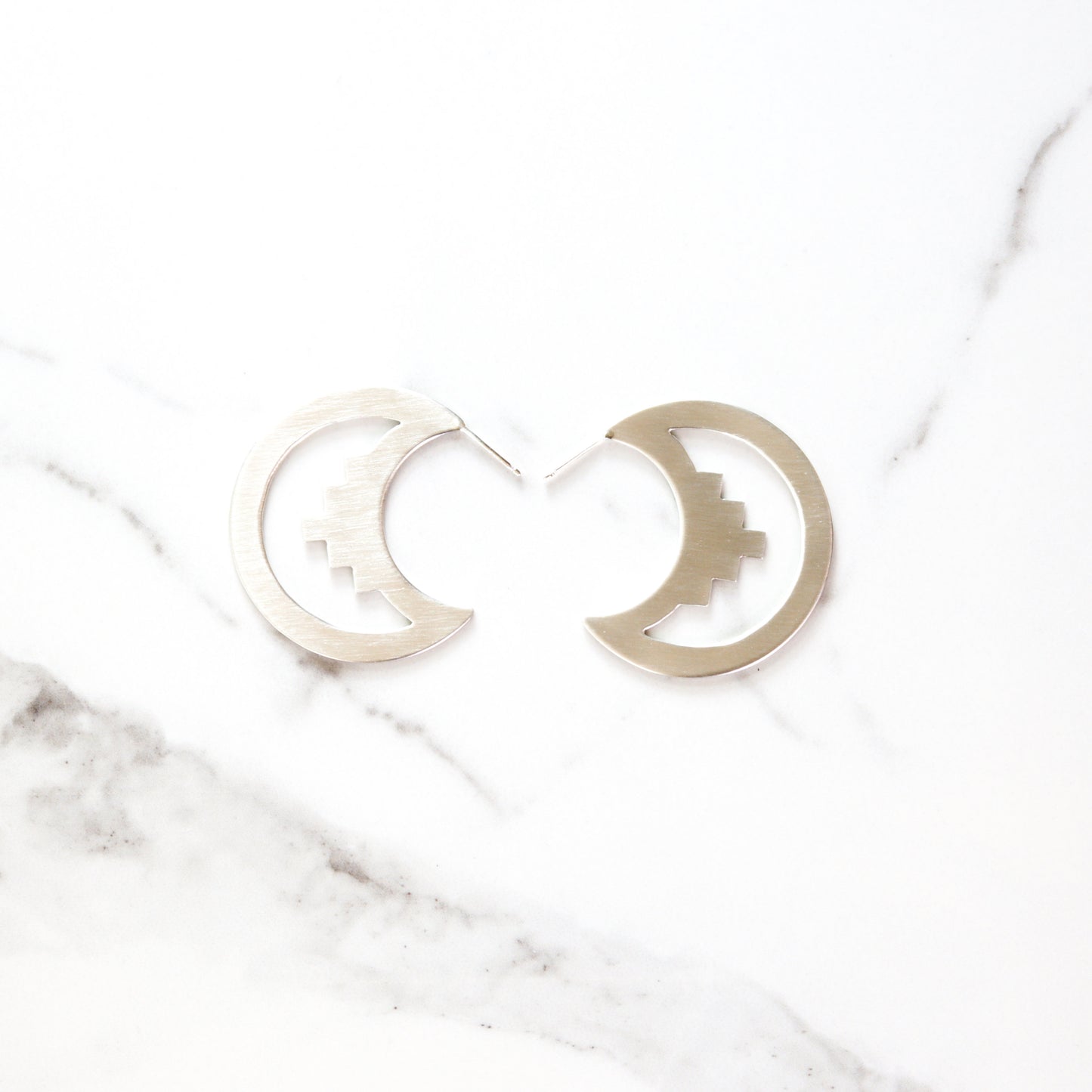 Azteca Hoops-hoop earrings-Blue Hour Designs
