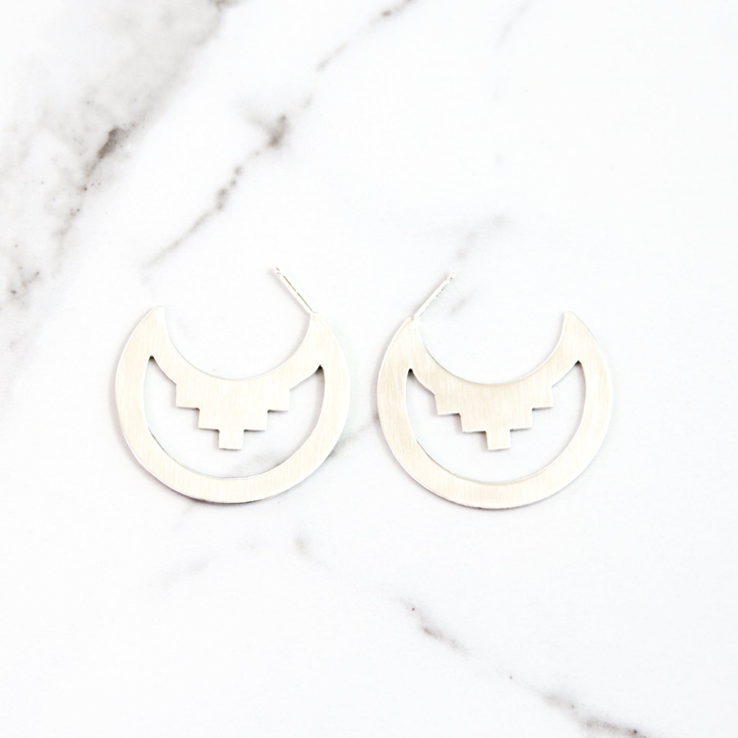 Azteca Hoops-hoop earrings-Blue Hour Designs