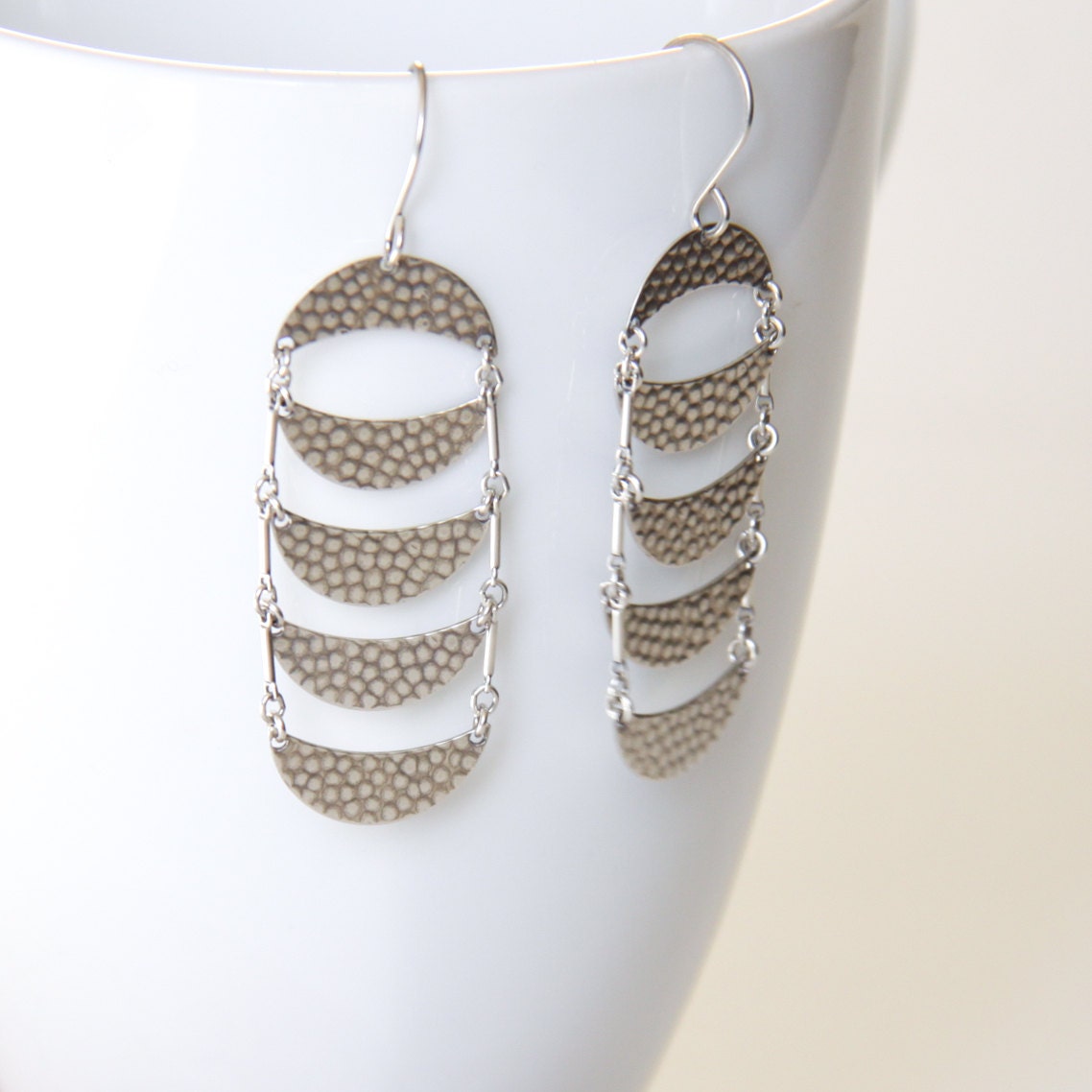 Crescent Earrings-dangle earrings-Blue Hour Designs