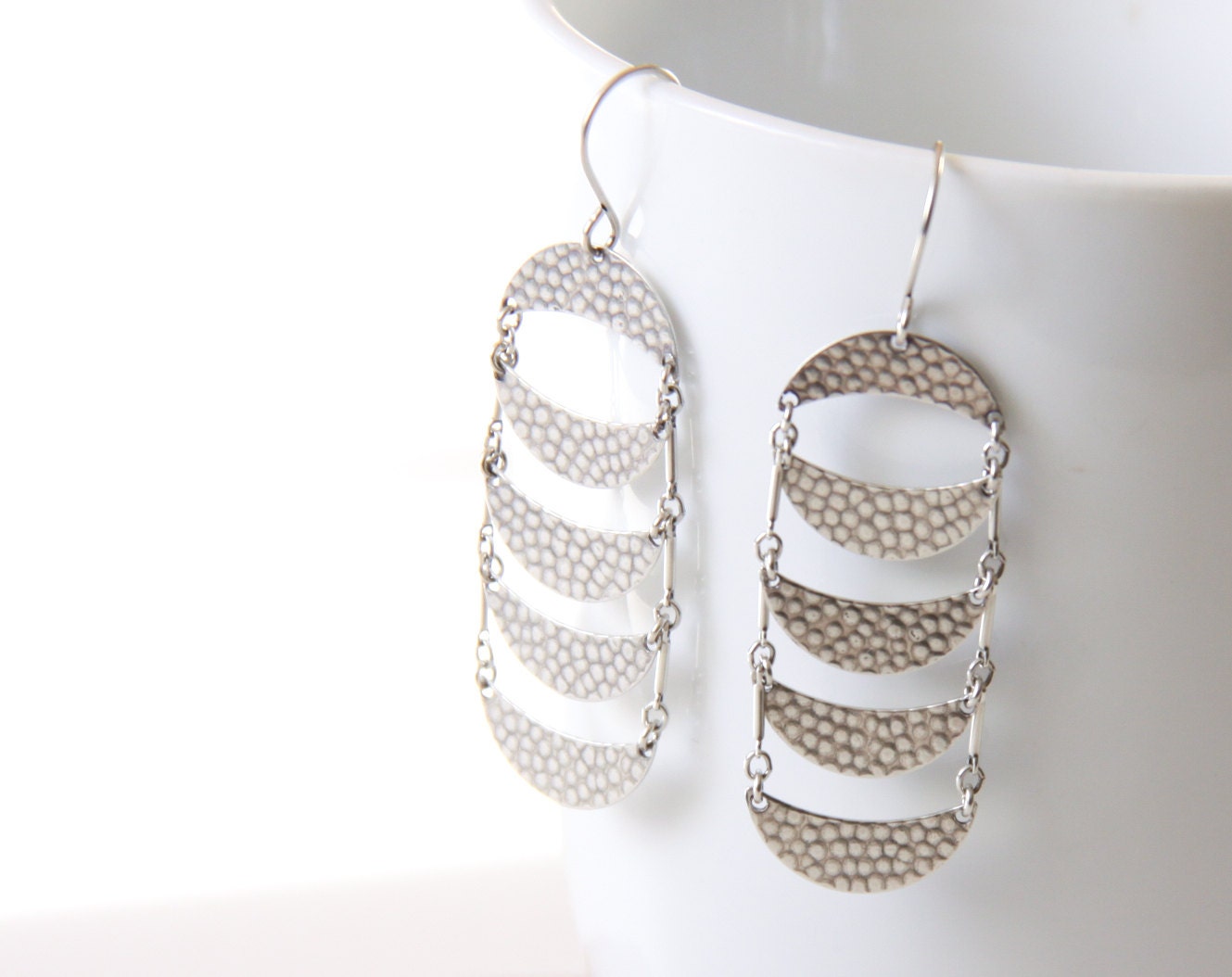 Crescent Earrings-dangle earrings-Blue Hour Designs