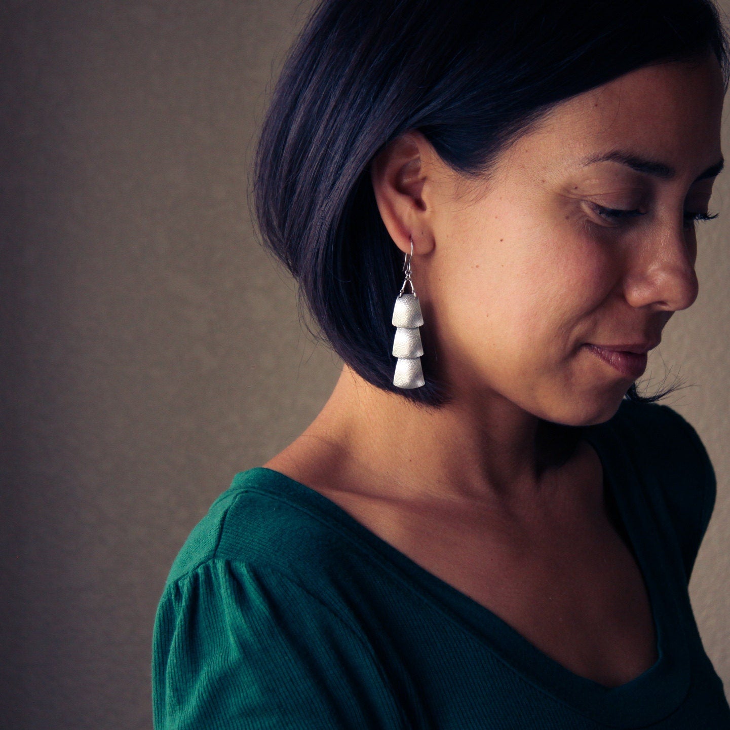 Drape Earrings-dangle earrings-Blue Hour Designs